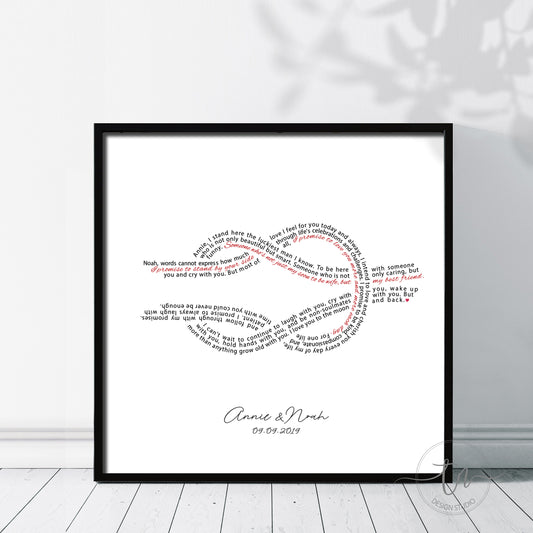 Infinity knot wedding vows wall art