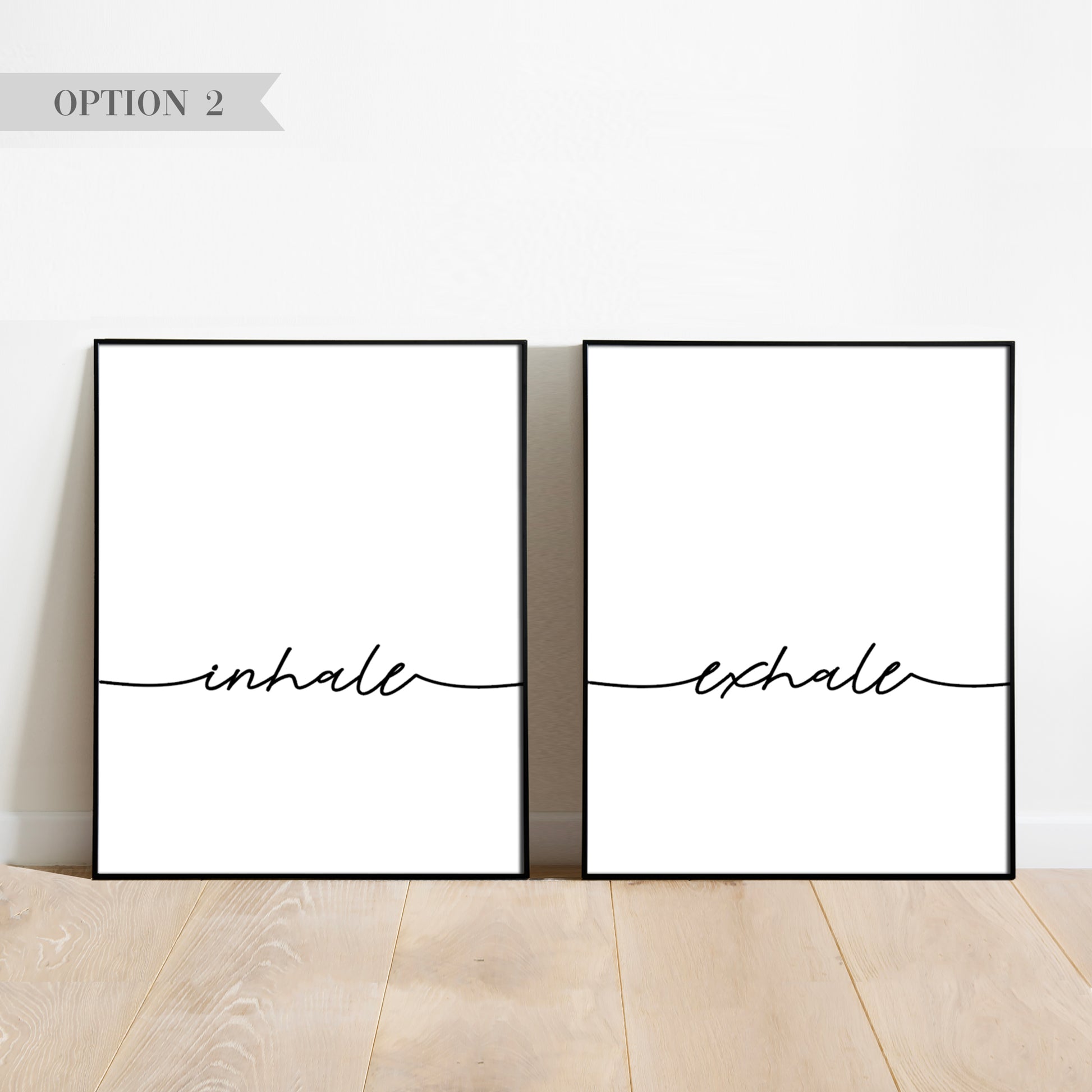 inhale exhale art print black and white